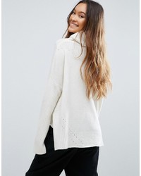 weißer Strick Oversize Pullover von Shae