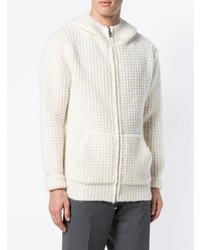 weißer Strick Pullover mit einem Kapuze von Maison Flaneur