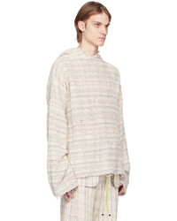 weißer Strick Pullover mit einem Kapuze von Vitelli