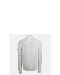weißer Strick Pullover mit einem Reißverschluß von LERROS