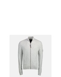 weißer Strick Pullover mit einem Reißverschluß von LERROS