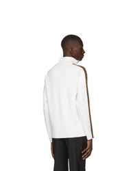 weißer Strick Pullover mit einem Reißverschluß von Fendi