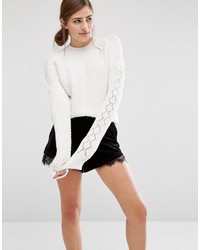 weißer Strick Pullover von Fashion Union