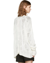 weißer Strick Pullover von Ann Demeulemeester