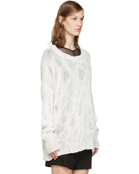 weißer Strick Pullover von Ann Demeulemeester