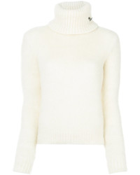 weißer Strick Pullover von Saint Laurent