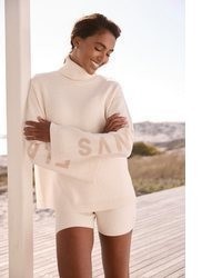 weißer Strick Rollkragenpullover von Elbsand