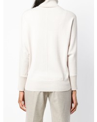 weißer Strick Rollkragenpullover von Peserico