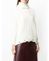 weißer Strick Rollkragenpullover von Maison Flaneur