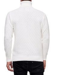 weißer Strick Rollkragenpullover von R-NEAL