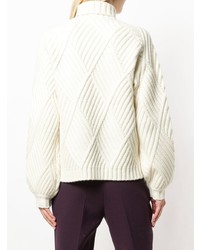 weißer Strick Rollkragenpullover von Victoria Victoria Beckham