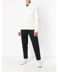 weißer Strickpullover von Fred Perry