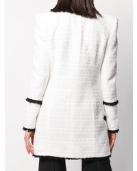 weißer Tweed Mantel von Balmain