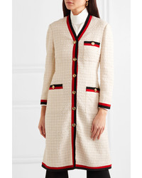 weißer Tweed Mantel von Gucci