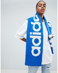 weißer und blauer bedruckter Schal von adidas Originals
