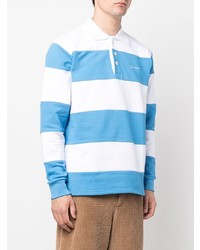 weißer und blauer horizontal gestreifter Polo Pullover von Jacquemus