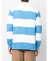 weißer und blauer horizontal gestreifter Polo Pullover von Jacquemus