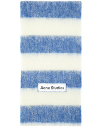weißer und blauer Strick Schal von Acne Studios