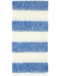 weißer und blauer Strick Schal von Acne Studios