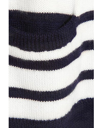 weißer und dunkelblauer horizontal gestreifter Oversize Pullover von Chinti and Parker