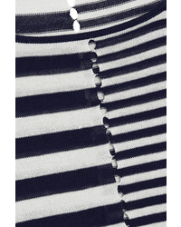 weißer und dunkelblauer horizontal gestreifter Oversize Pullover von Alexander Wang