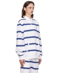 weißer und dunkelblauer horizontal gestreifter Polo Pullover von Polo Ralph Lauren
