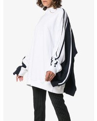 weißer und dunkelblauer Oversize Pullover von Y/Project
