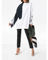weißer und dunkelblauer Oversize Pullover von Y/Project