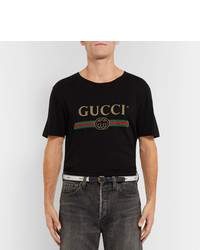 weißer und dunkelblauer Segeltuchgürtel von Gucci
