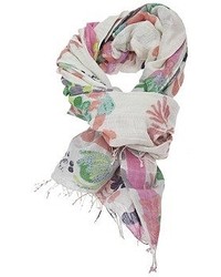 weißer und rosa Schal mit Blumenmuster von Epice