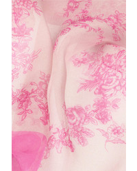 weißer und rosa Schal mit Blumenmuster von Valentino
