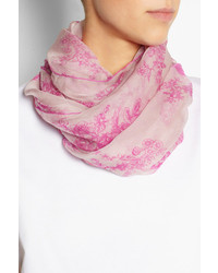 weißer und rosa Schal mit Blumenmuster von Valentino