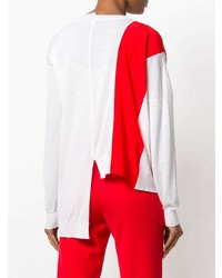 weißer und roter bedruckter Pullover mit einem Rundhalsausschnitt von Stella McCartney