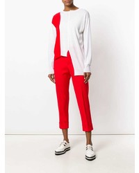 weißer und roter bedruckter Pullover mit einem Rundhalsausschnitt von Stella McCartney