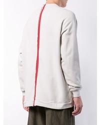 weißer und roter bedruckter Pullover mit einem Rundhalsausschnitt von Komakino