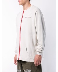 weißer und roter bedruckter Pullover mit einem Rundhalsausschnitt von Komakino