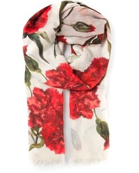 weißer und roter bedruckter Schal von Dolce & Gabbana