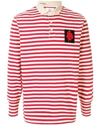 weißer und roter horizontal gestreifter Polo Pullover von Kent & Curwen