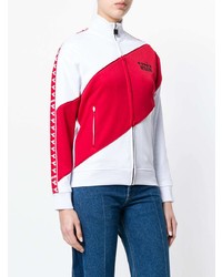 weißer und roter Pullover mit einem Reißverschluß von MSGM