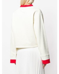 weißer und roter Pullover mit einem V-Ausschnitt von Kappa Kontroll