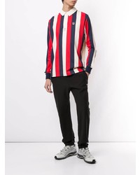 weißer und roter und dunkelblauer Polo Pullover von Fila