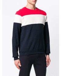 weißer und roter und dunkelblauer Pullover mit einem Rundhalsausschnitt von Paul & Shark