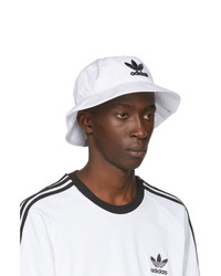 weißer und schwarzer bedruckter Fischerhut von adidas Originals