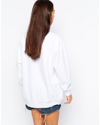 weißer und schwarzer bedruckter Oversize Pullover von Cheap Monday