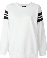 weißer und schwarzer bedruckter Oversize Pullover von DKNY