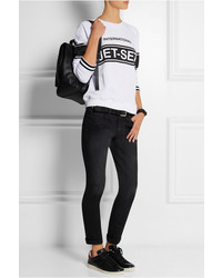 weißer und schwarzer bedruckter Oversize Pullover von Zoe Karssen