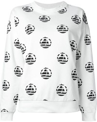 weißer und schwarzer bedruckter Oversize Pullover von Petit Bateau