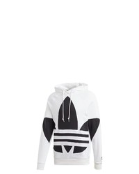 weißer und schwarzer bedruckter Pullover mit einem Kapuze von adidas Originals