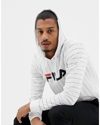 weißer und schwarzer bedruckter Pullover mit einem Kapuze von Fila