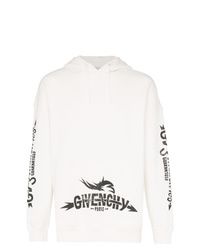 weißer und schwarzer bedruckter Pullover mit einem Kapuze von Givenchy